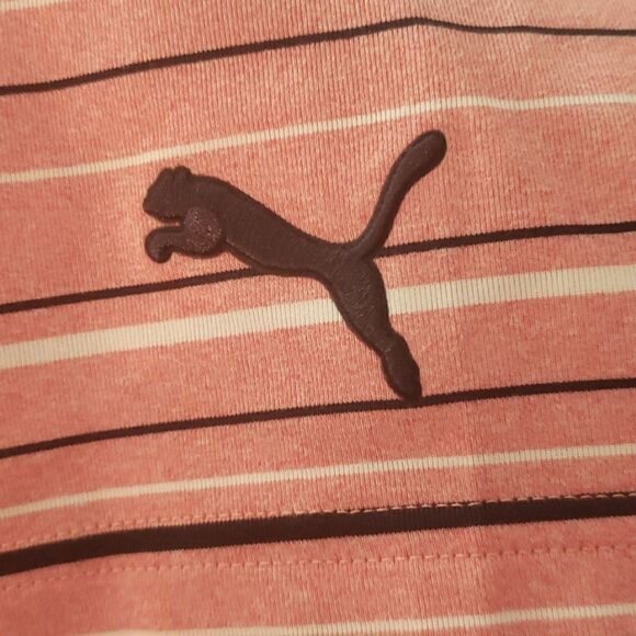 Very Nice Puma Striped Coral Polo Shirt Sz XXL - Picture 5 of 5